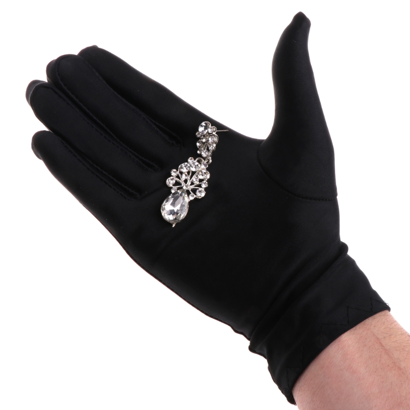 Body Jewelry Websites - Black Cotton Gloves Jewelry Gloves for
