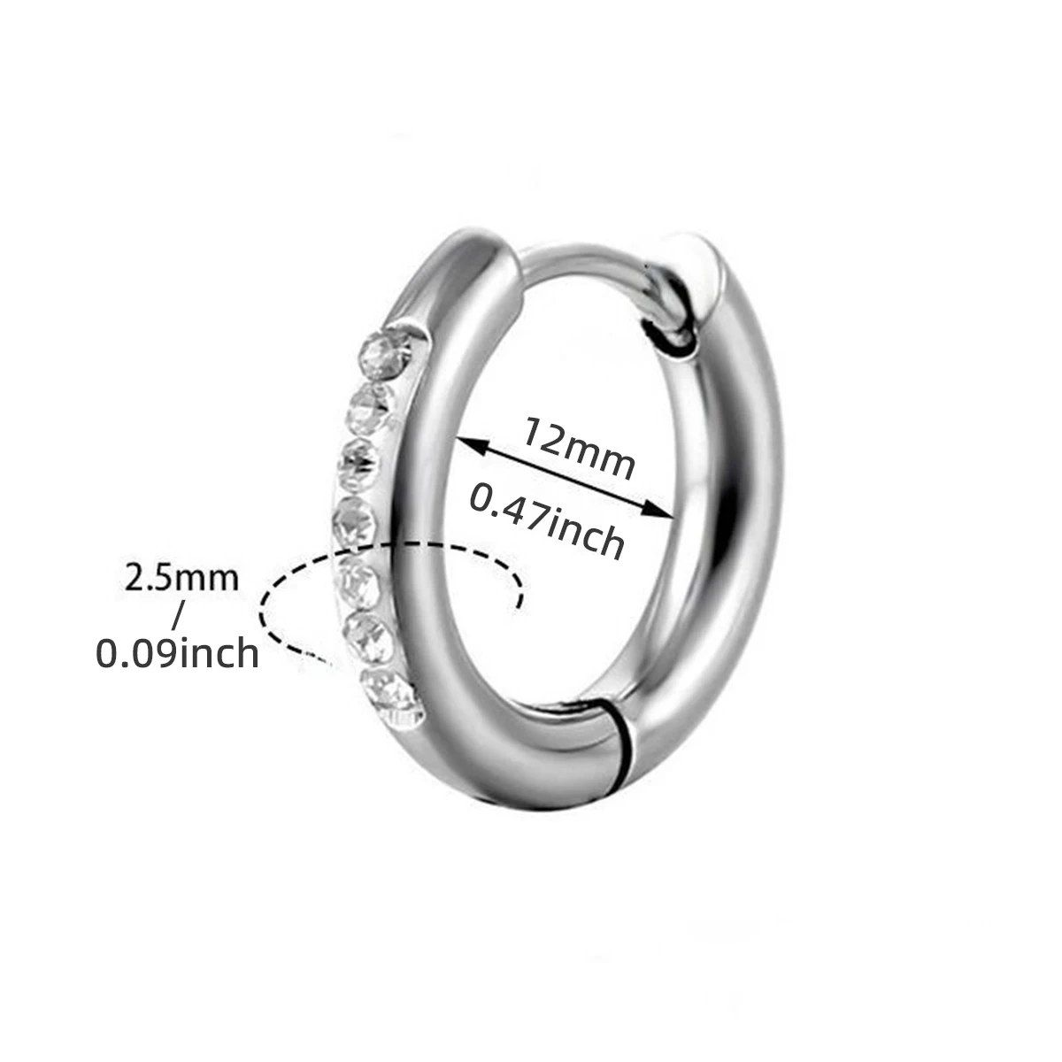 2Pcs Stainless Steel Cz Hoop E - Conch Earring Hoop review and price