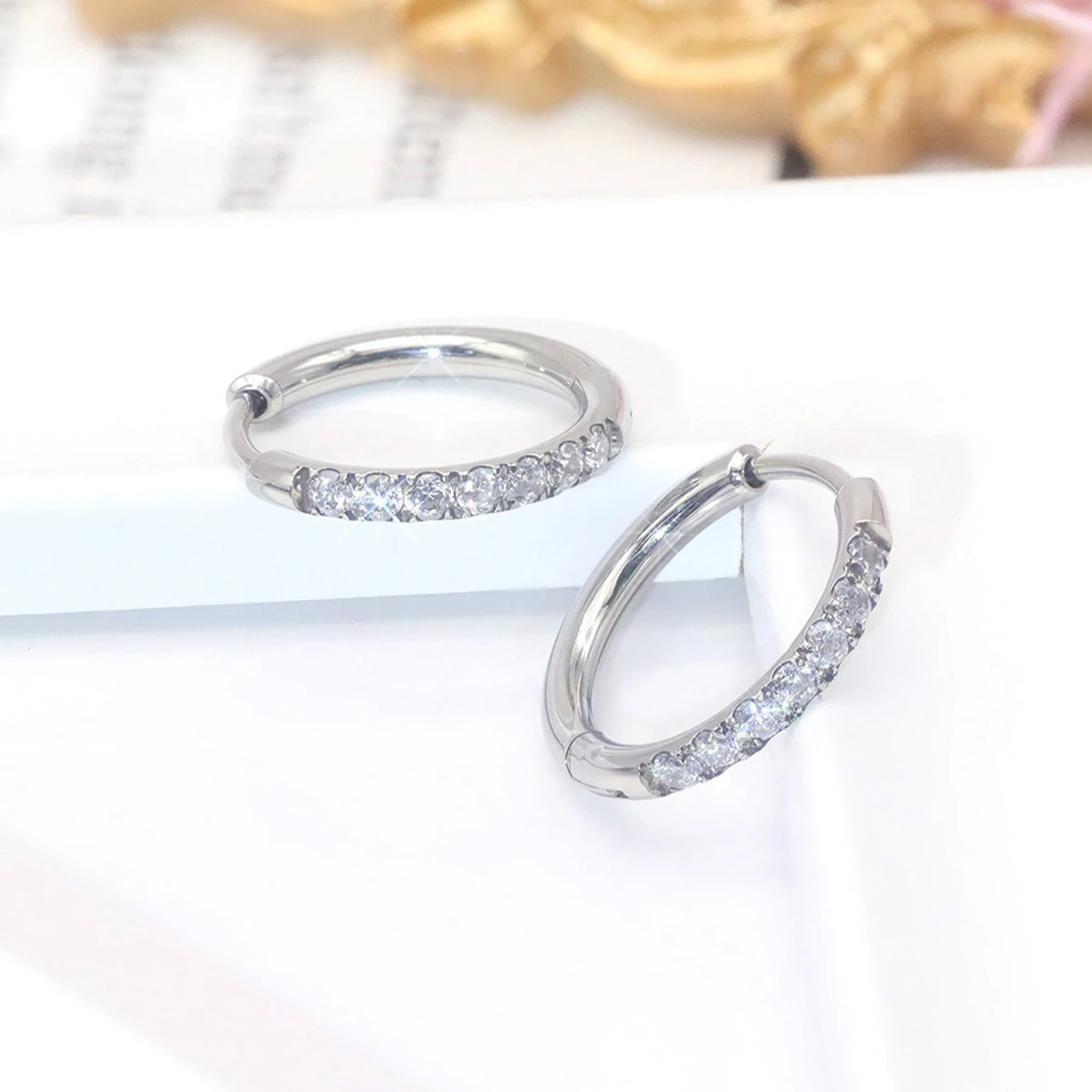 2Pcs Stainless Steel Cz Hoop E - Conch Earring Hoop review and price