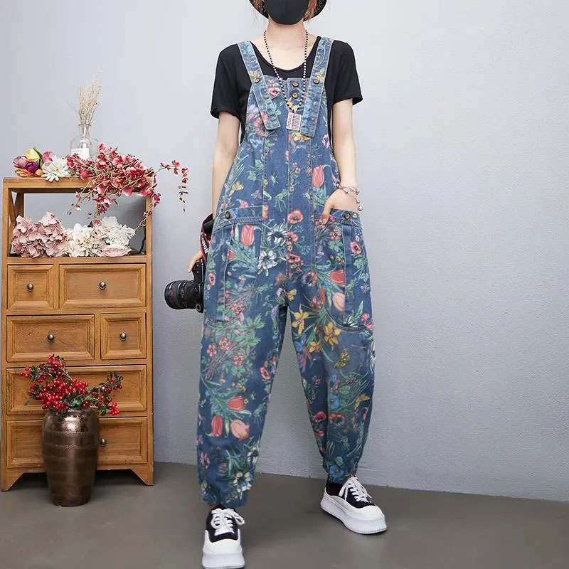 New Printed Denim Overalls Wom - Body Jewelry Plus review and price