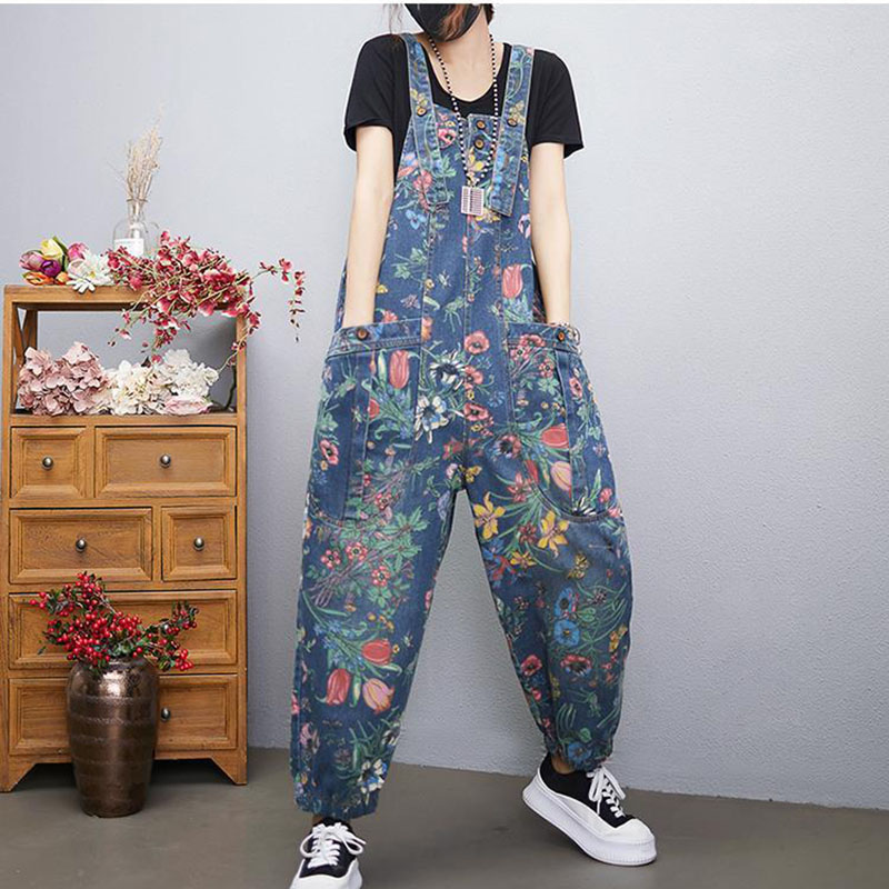 New Printed Denim Overalls Wom - Body Jewelry Plus review and price