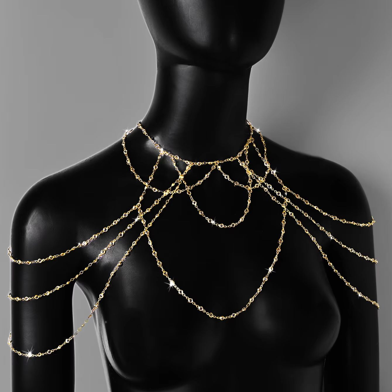 Gold Silver Plated Multi Layer - Body Jewelry Gold review and price
