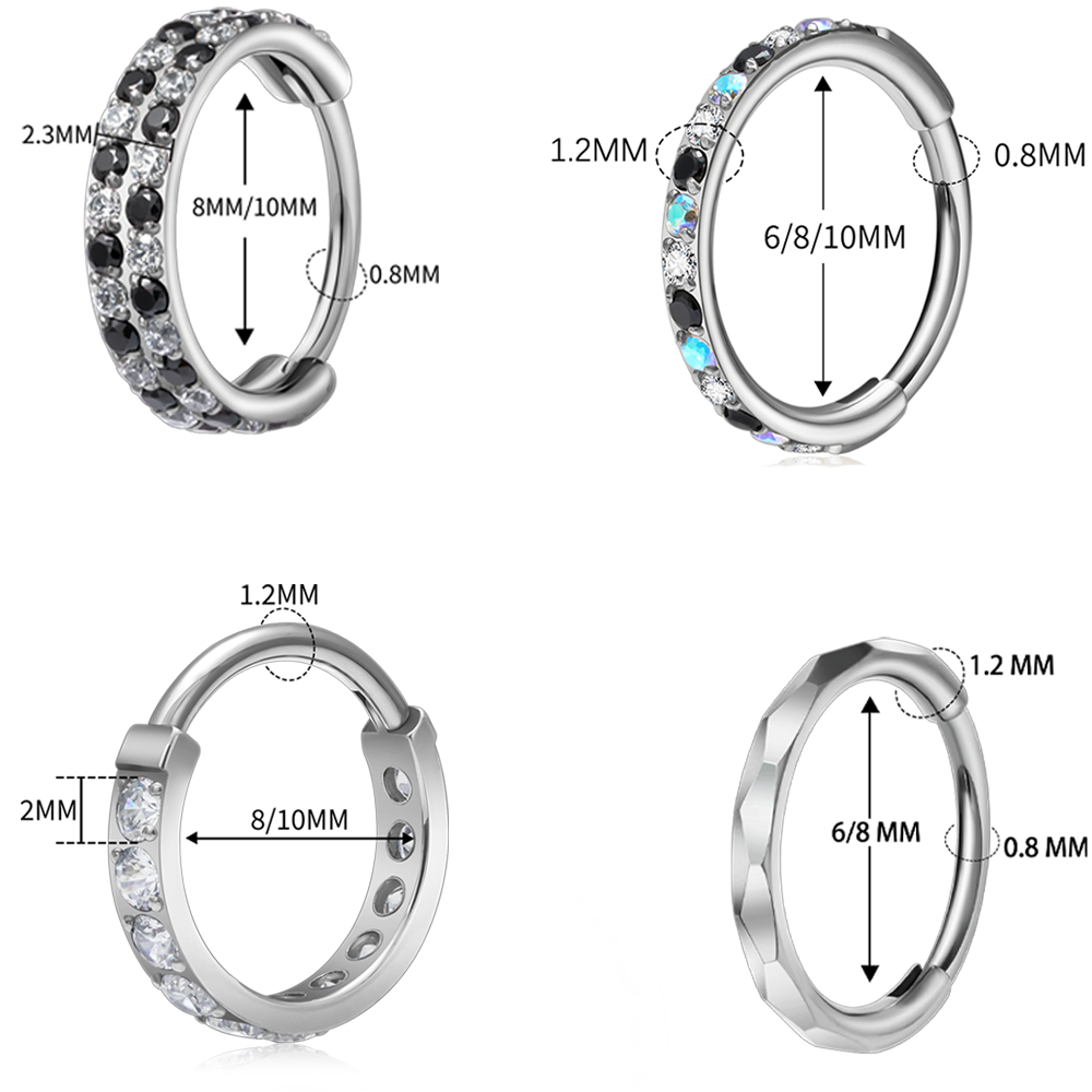 G23 Titanium Faceted CZ Hinged - Conch Earring Hoop review and price