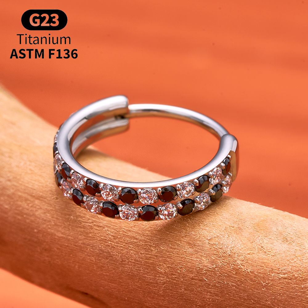 G23 Titanium Faceted CZ Hinged - Conch Earring Hoop review and price