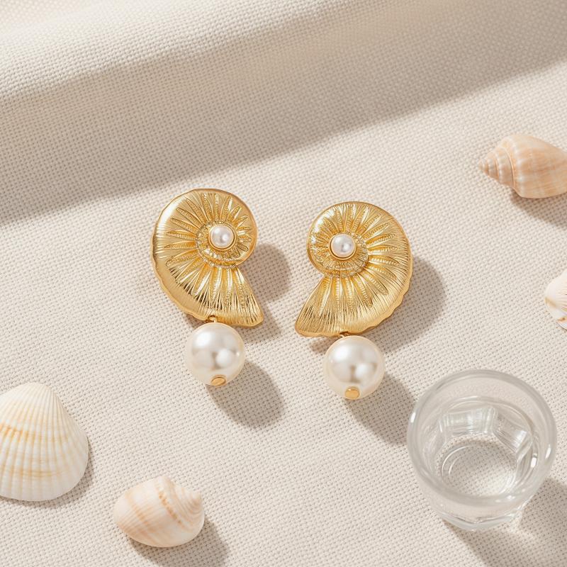 2Pcs Simulated Pearl Conch Ear - Conch Earring Hoop review and price