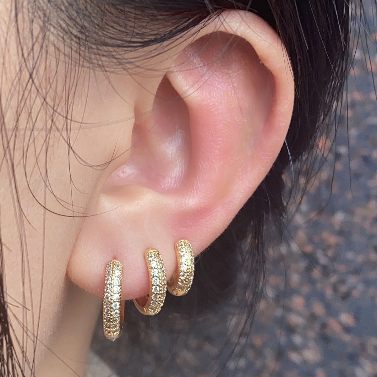 2024 Fashion Double Row Zircon - Conch Earring Hoop review and price