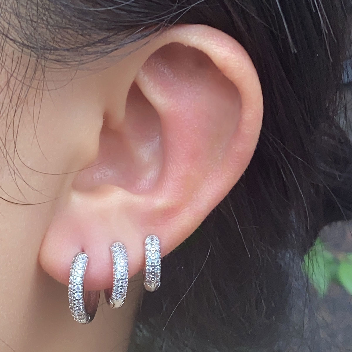 2024 Fashion Double Row Zircon - Conch Earring Hoop review and price