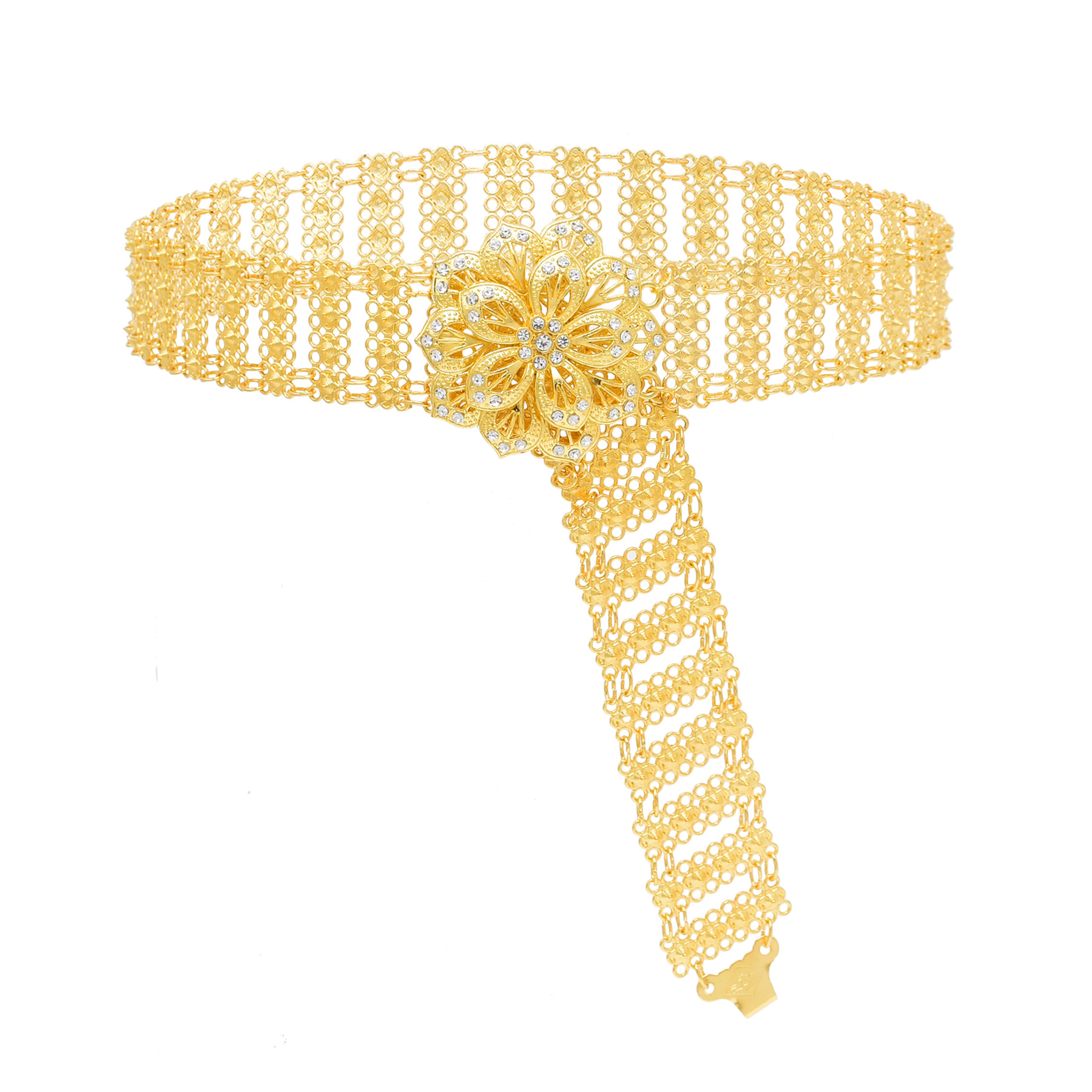 Golden Metal Big 3D Flower Cha - Body Jewelry Indian review and price