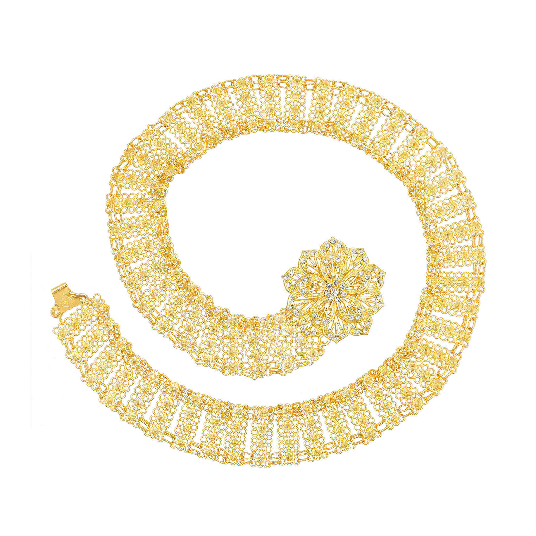 Golden Metal Big 3D Flower Cha - Body Jewelry Indian review and price