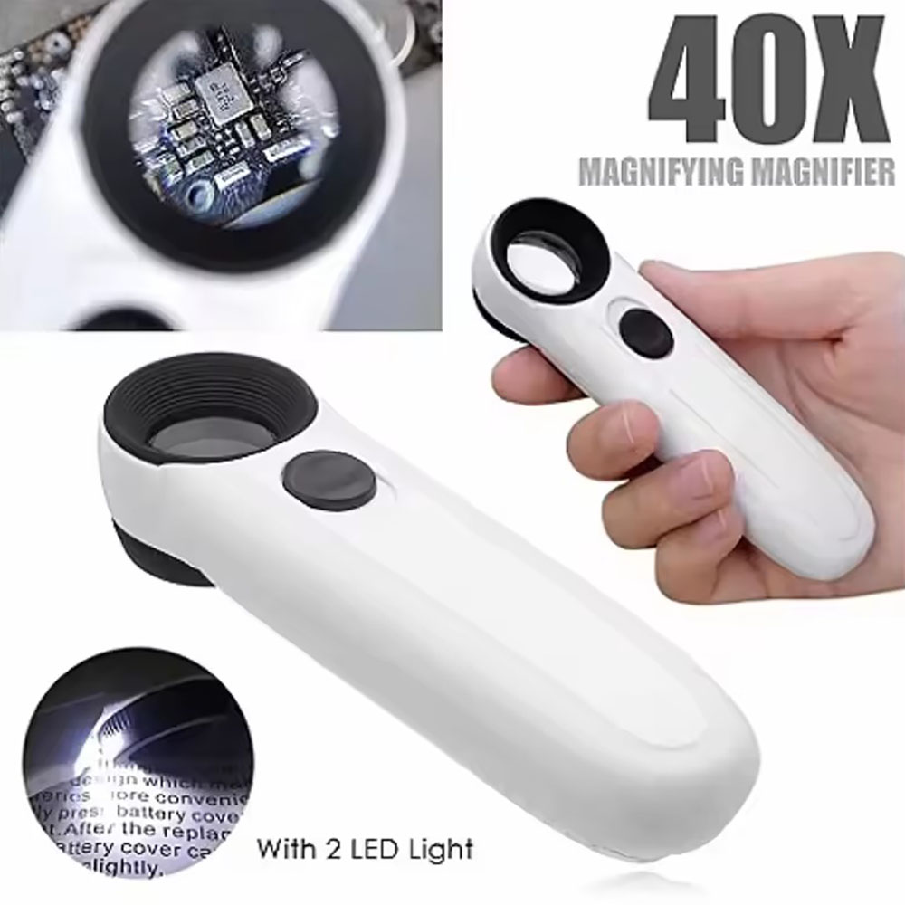 40X magnifying glass with 2 LE - Body Jewelry Websites review and price