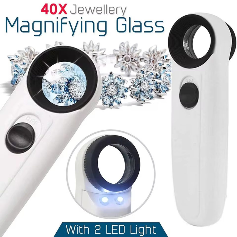 40X magnifying glass with 2 LE - Body Jewelry Websites review and price