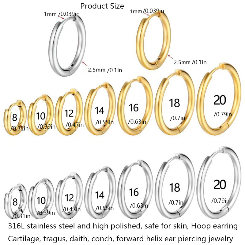 1Pair 316L Stainless Steel Sma - Conch Earring Hoop review and price