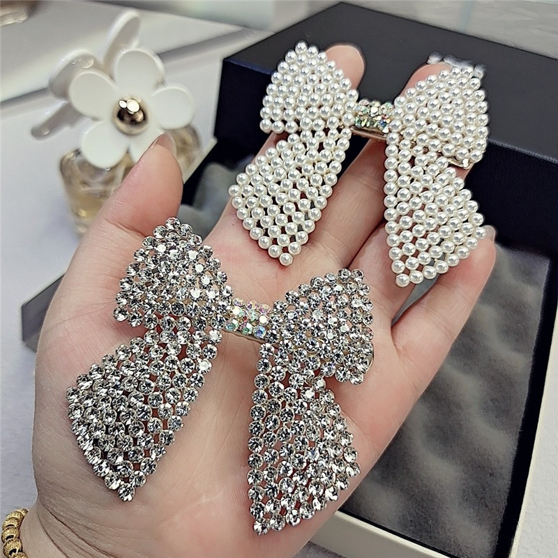 Rhinestone Pearl Bow Hair Clip - Body Jewelry Wholesale review and price