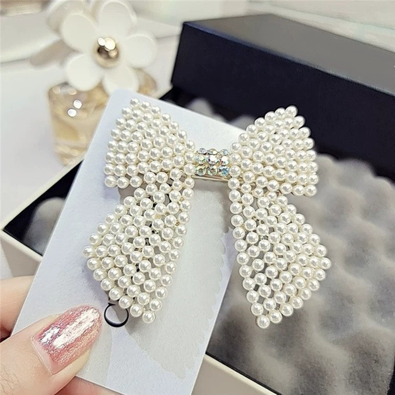 Rhinestone Pearl Bow Hair Clip - Body Jewelry Wholesale review and price