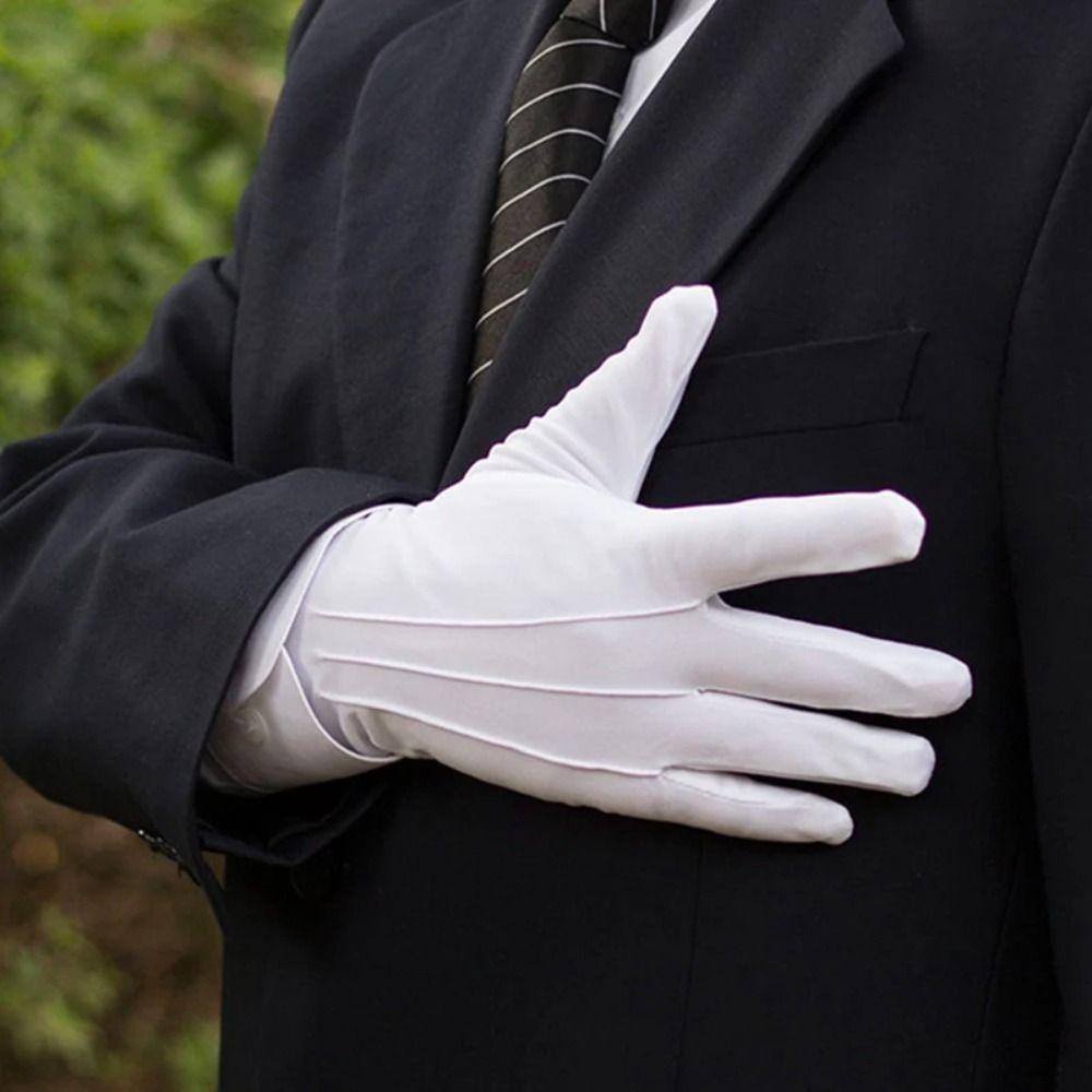 Soft White Cotton Gloves Thin  - Body Jewelry Websites review and price