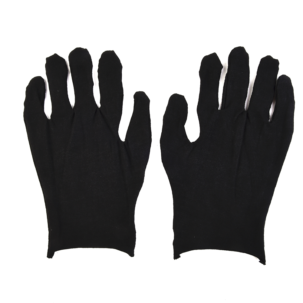 12 Pairs Black Cotton Gloves S - Body Jewelry Websites review and price