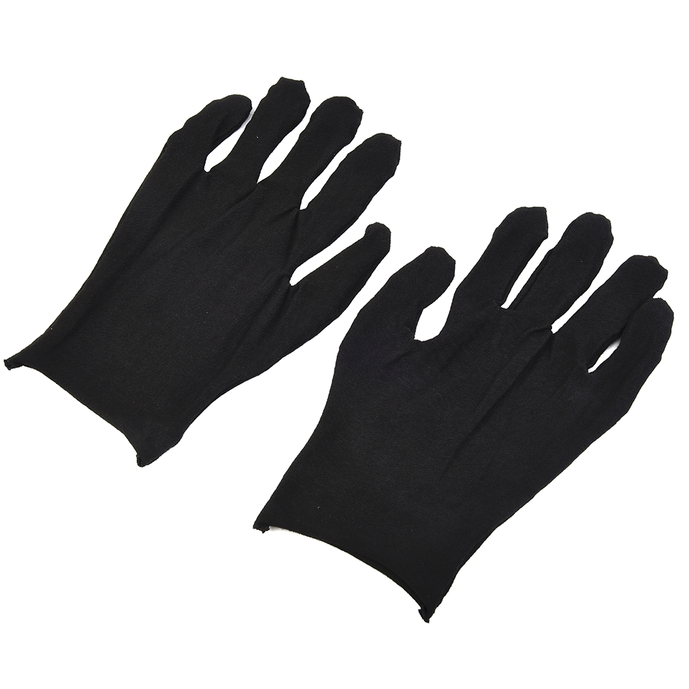 12 Pairs Black Cotton Gloves S - Body Jewelry Websites review and price