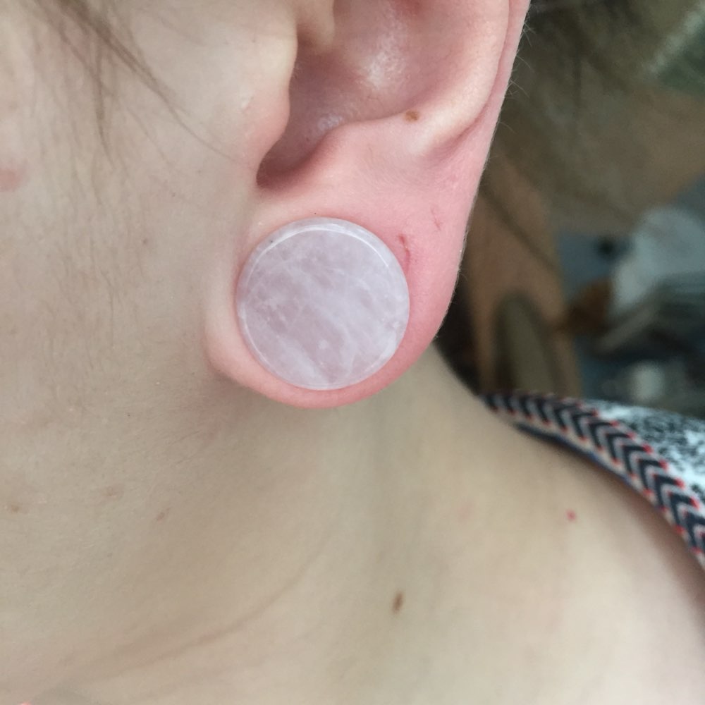 2Pc Pink Quartz Organic Stone  - Body Jewelry Plus review and price