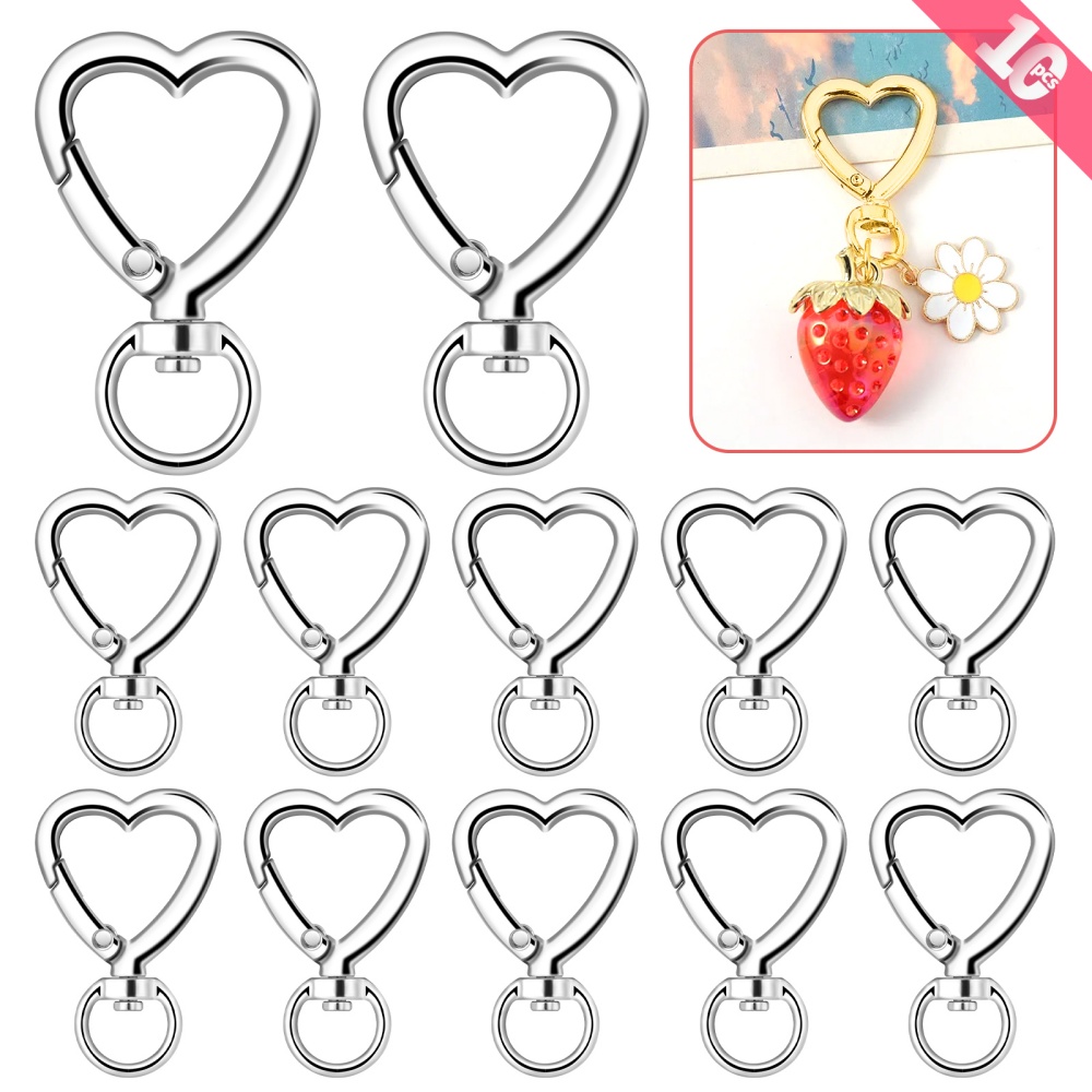 10pcs Metal Heart Lobster Claw - Daith Heart Ring review and price