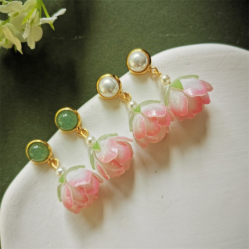 Unique Lotus Flower Drop Earri - Body Jewelry Wholesale review and price
