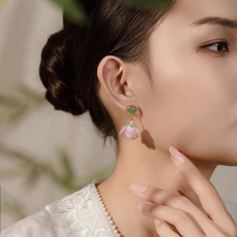 Unique Lotus Flower Drop Earri - Body Jewelry Wholesale review and price