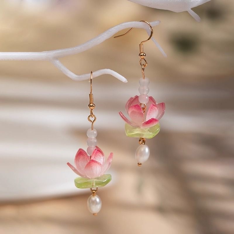 Unique Lotus Flower Drop Earri - Body Jewelry Wholesale review and price