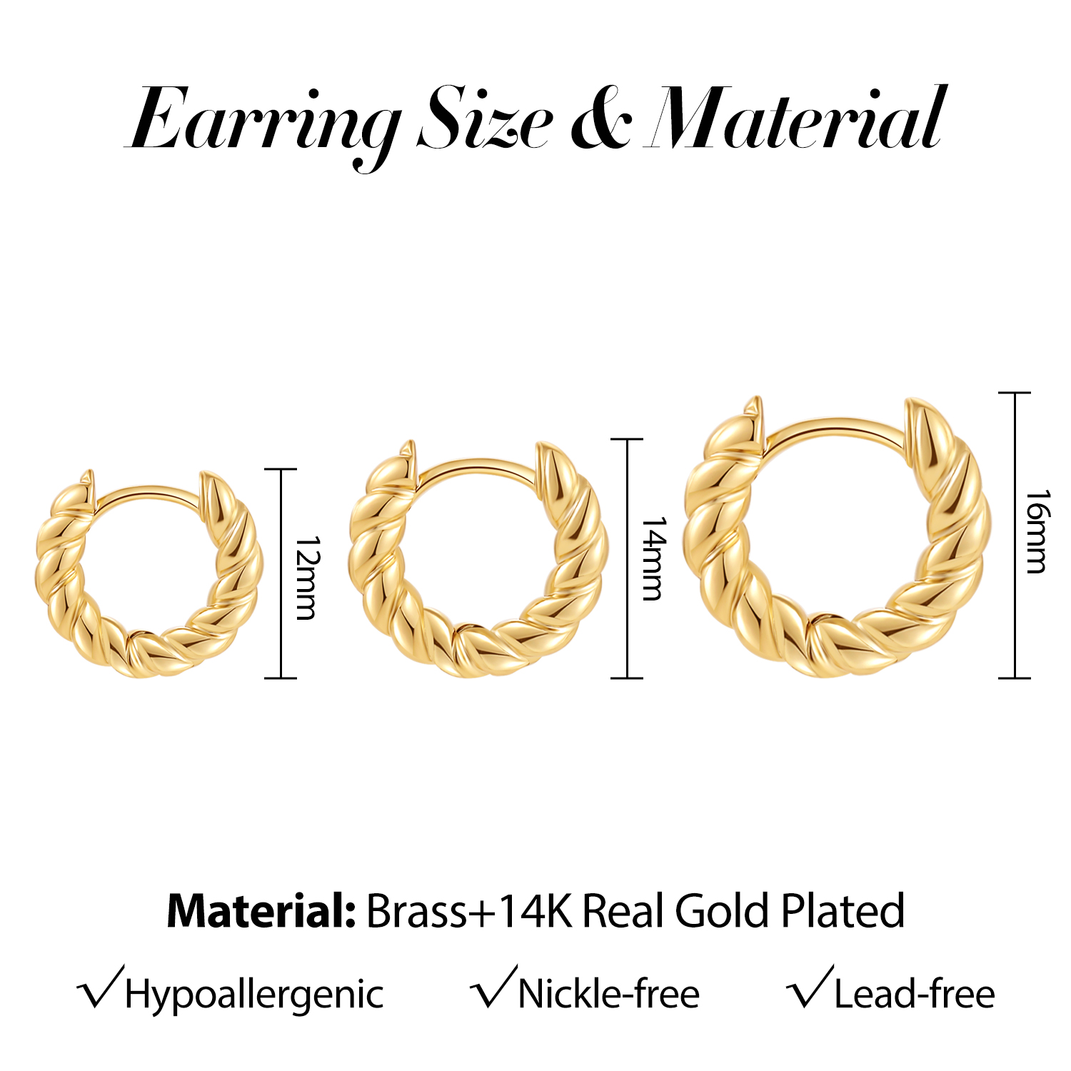 12/14/16mm Trendy Twisted Smal - Conch Earring Hoop review and price