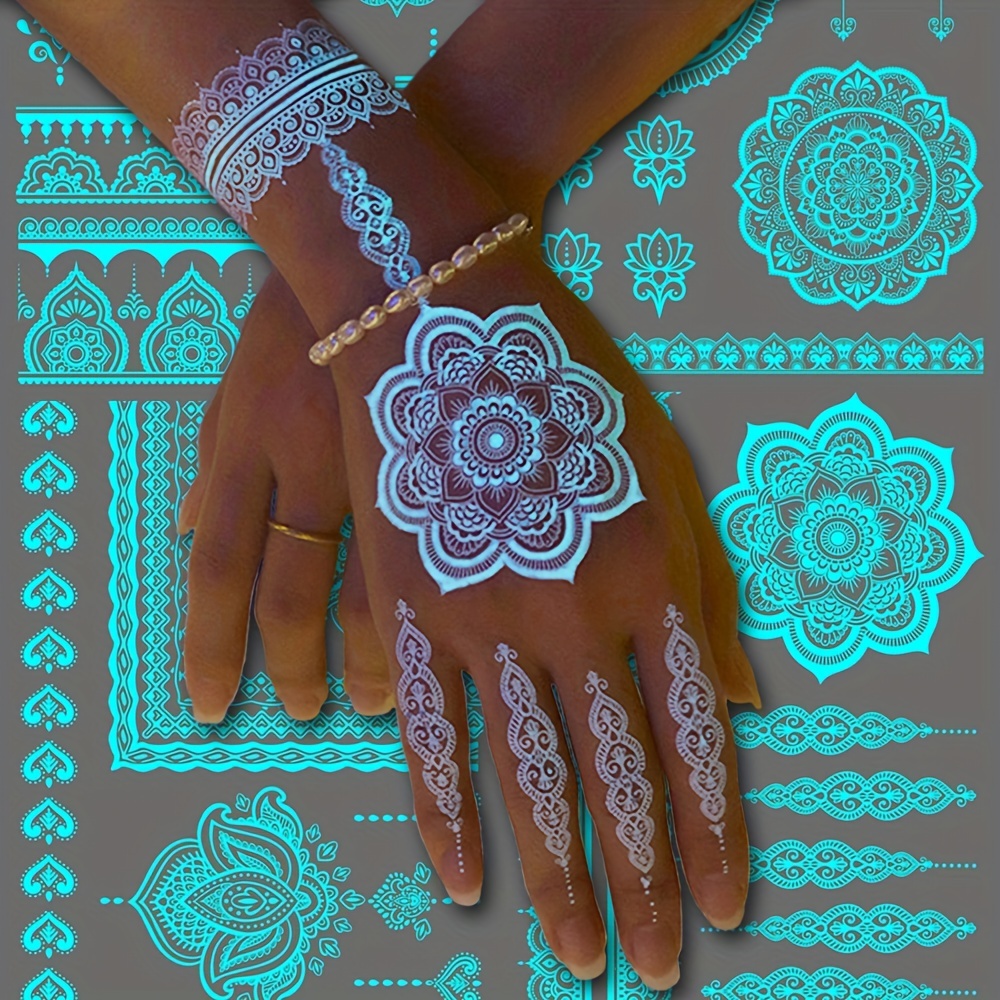 Blue Luminous Henna Tattoo Sti - Body Jewelry Glue review and price