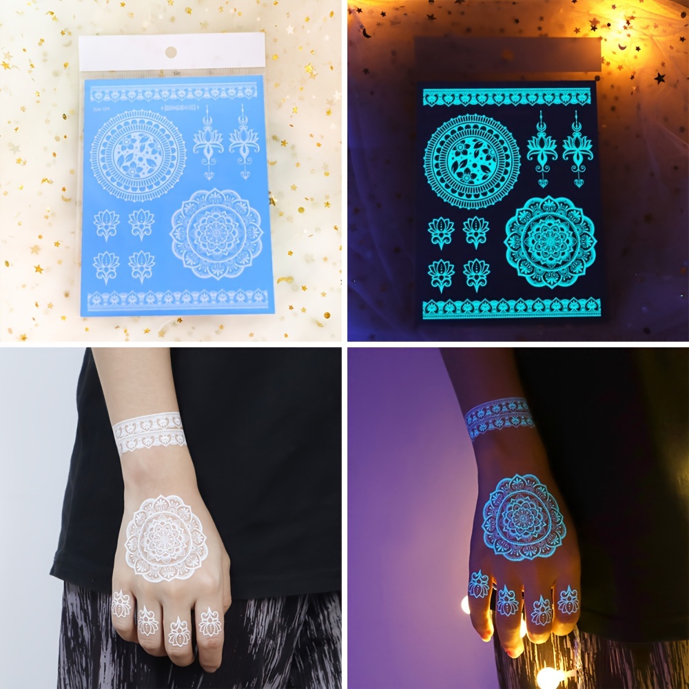 Blue Luminous Henna Tattoo Sti - Body Jewelry Glue review and price